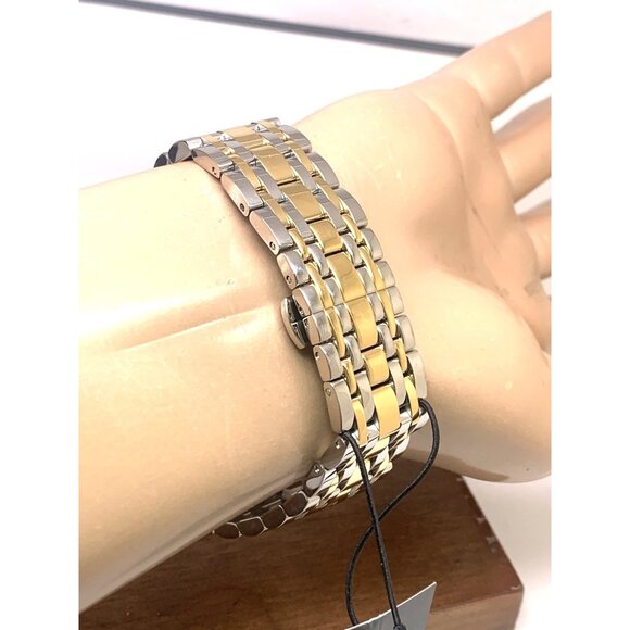 Bulova Men's Watch 98D153 Black Dial Diamond Accent Rectangle Two Tone Steel - Picture 11 of 15